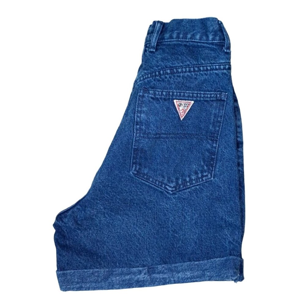 Vintage Guess Jean Shorts Womens Size 27 24 Blue Indigo Denim Georges Marciano D - Picture 1 of 7